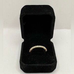 Gold Tone CZ Eternity Band Ring Size 11 Clear Stones Stackable